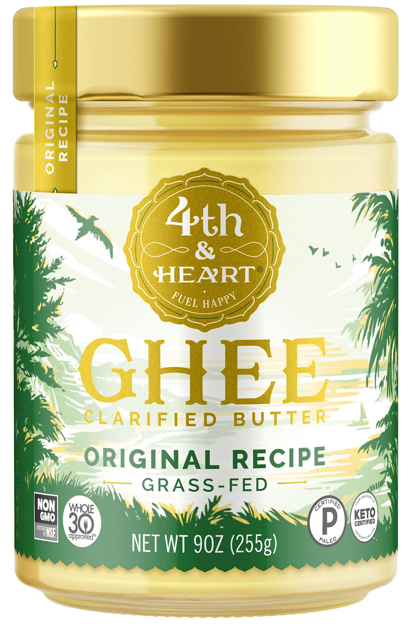 4th & Heart Himalayan Pink Salt Grass-Fed Ghee Butter by 4th & Heart, 9 Ounce & Original Grass-Fed Ghee Butter by 4th & Heart, 9 Ounce, Keto, Pasture Raised, Non-GMO, Lactose Free, Certified Paleo