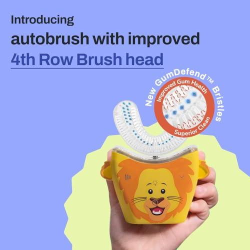 autobrush autobrush Kids U Shaped Electric Toothbrush, ADA Accepted, Sonic Pro with Unique 360 Nylon Bristles 3 Cleaning Modes,Whitening LED-Lights,Plays Music (Double-Sided),Ages 9-12, Lion