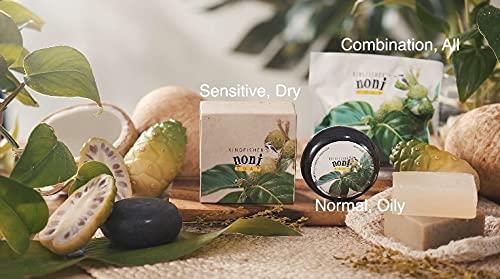 Kingfisher's Noni Kingfisher's Noni Soap, 100% Natural, Made with Noni Extract, Perfect Cleanser for Normal and Oily Skin, For Face and Body, Unscented, Helps Acne, For Men, For Women, 3 pack of 105g/3.7oz