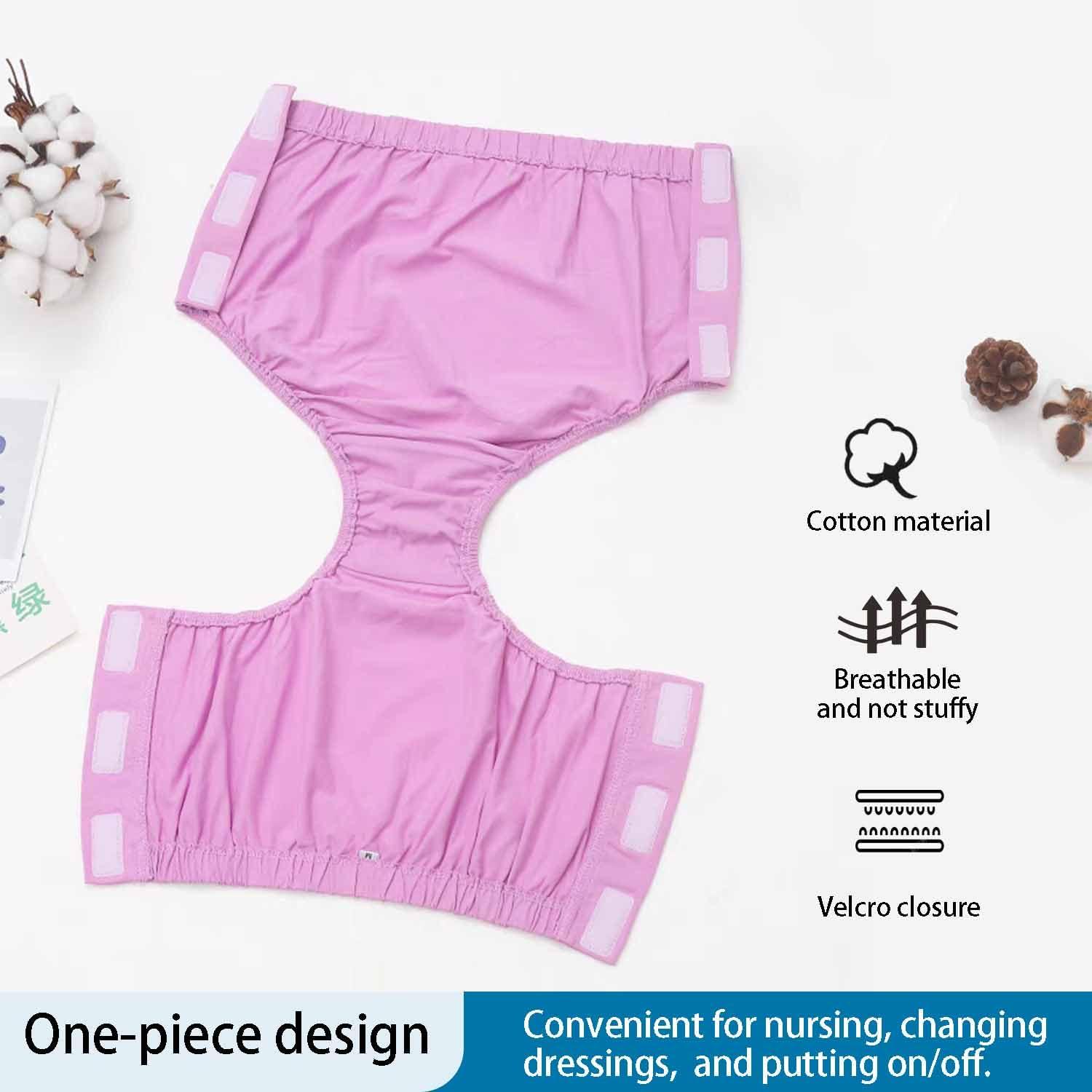 Lmaray 3 Pack Post Surgery Underwear, Adaptive Underwear, Tear Away Underwear, Incontinence Underpants, Reusable Stick-on Briefs