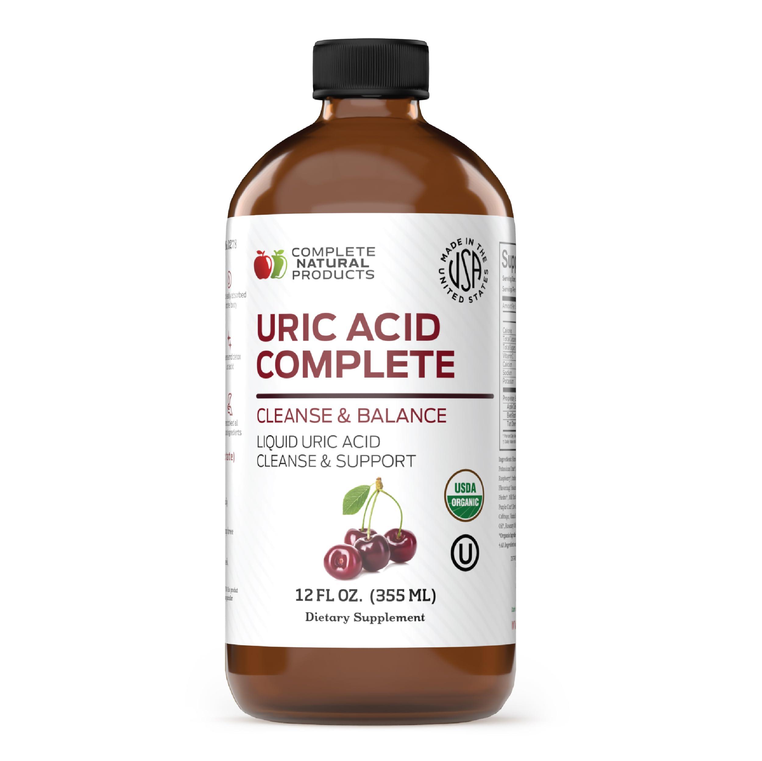 Complete Natural Products Complete Natural Uric Acid Complete - Liquid Supplement to Support Uric Acid Cleanse, Kidney Health & Blood Circulation with Apple Cider Vinegar, Tart Cherry, Beet Root, Lemon, Cinnamon - 12oz