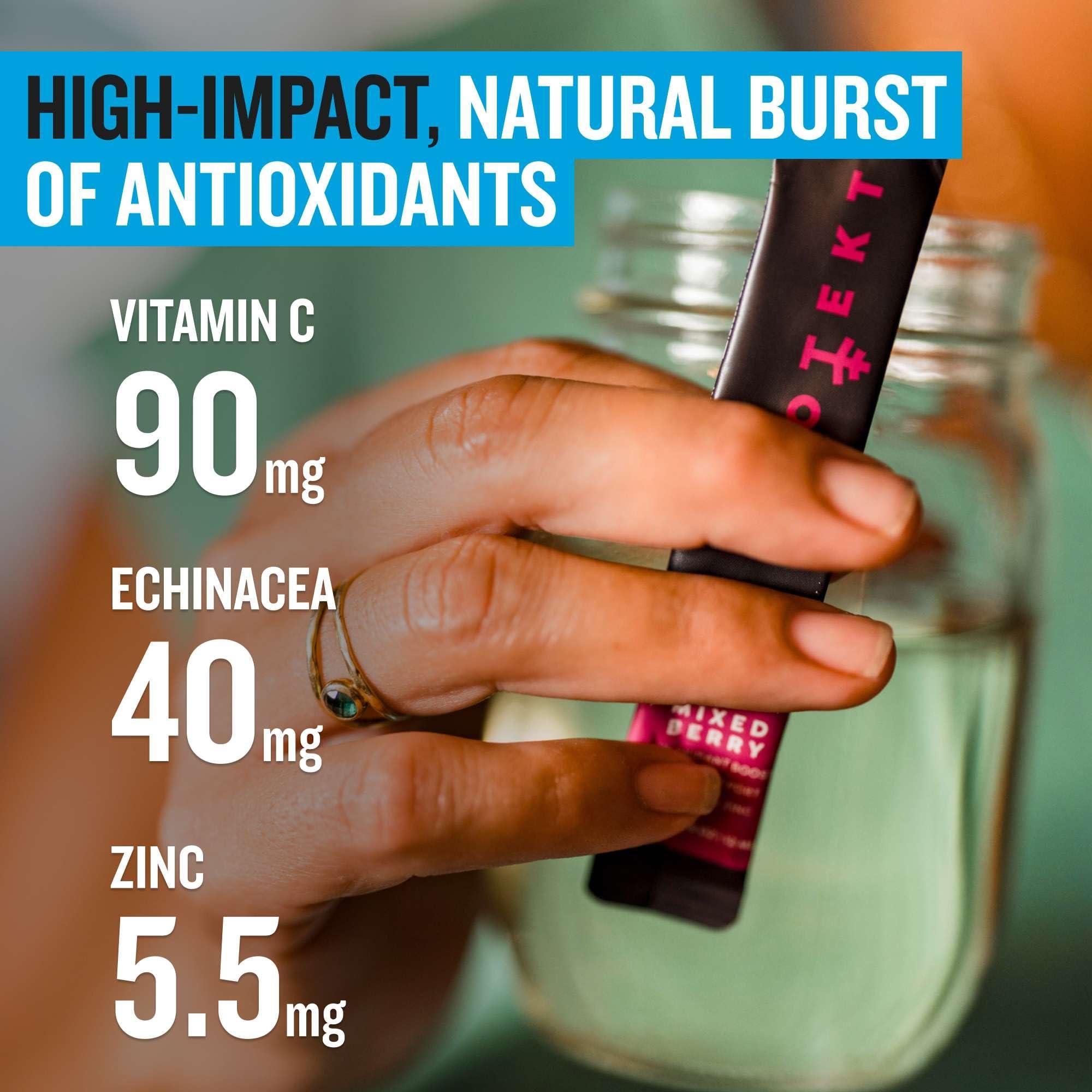 Protekt PROTEKT Liquid Immune Support Supplement - Liquid Drink Mix, Immunity Supplement, Immune Boosters for Adults, Sugar-Free with Vitamin C and Zinc Immunity Support - Mixed Berry 10ct