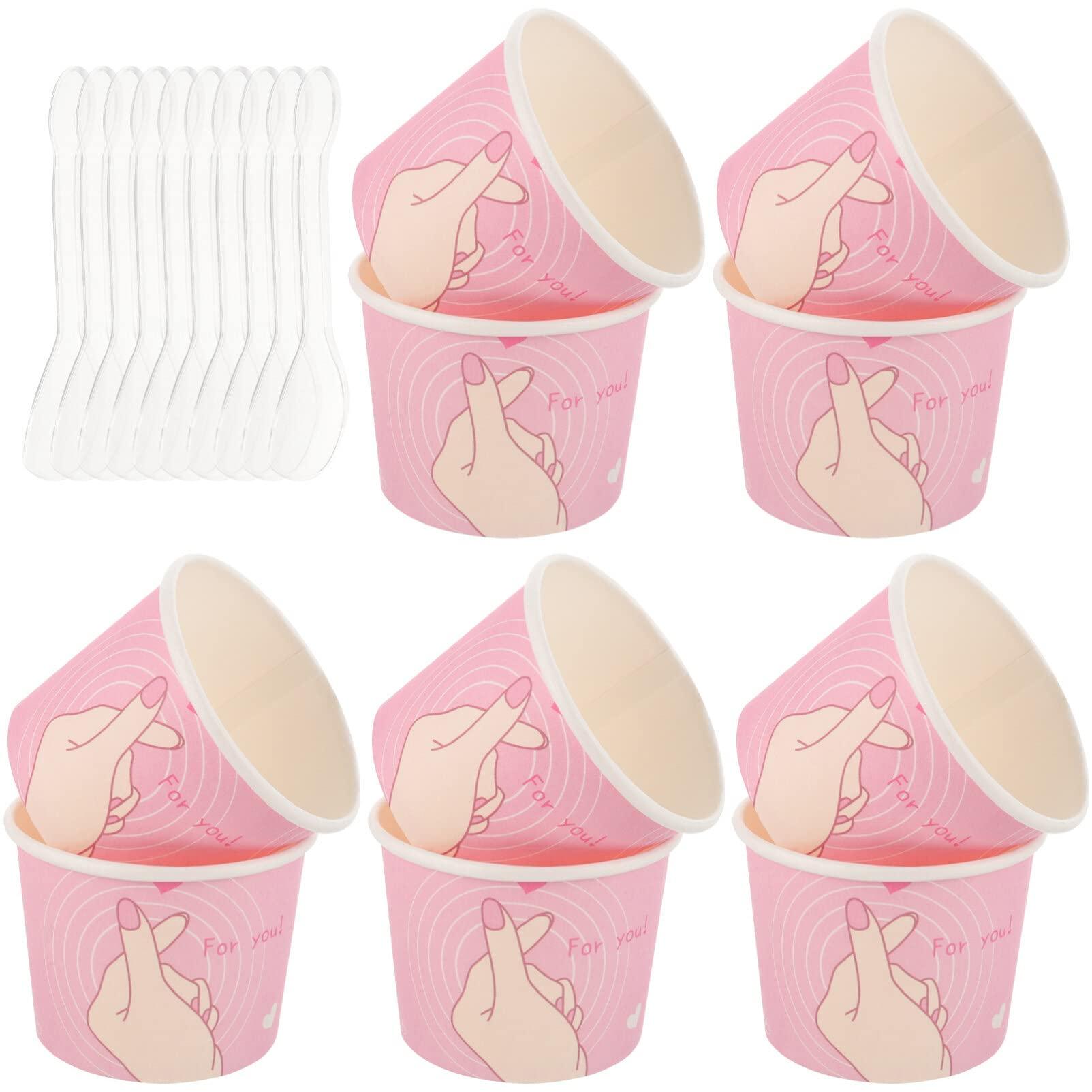 Healifty Healifty 1 Set ice cream cup snack cup ice cream dishes hot food cup tasting serving cups yogurt bowl ice cream bowls disposable outdoor party paper cup dessert plastic baking supplies