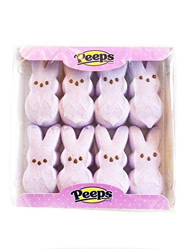 Peeps Peeps Marshmallow Easter Bunnies Bundle with 4 Colors: Blue, Yellow, Pink and Purple