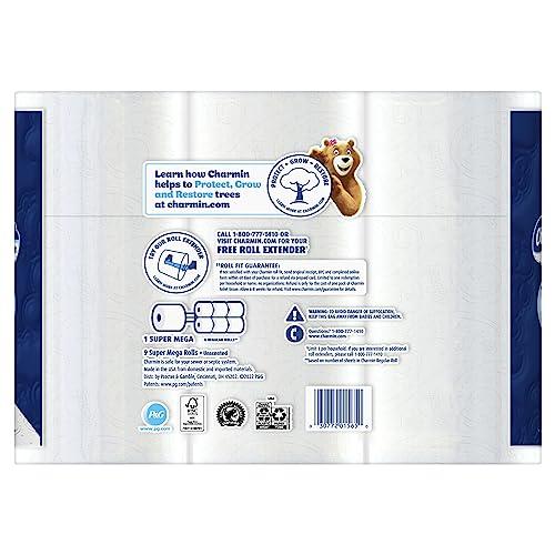 charmin Charmin Ultra Soft Super Mega 2-Ply Toilet Paper Rolls, 4\" x 4-1/2\", White, 366 Sheets Per Roll, Pack Of 9 Rolls
