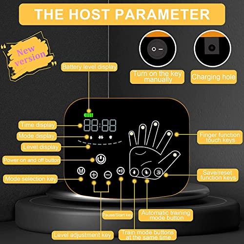 TRWNSO Rehabilitation Robot Gloves Upgrade Hemiplegia Hand Stroke Recovery Equipment with USB Chargeable and Strength Adjustment,Finger Hand Exercise Recovery Equipment (Left Hand M)