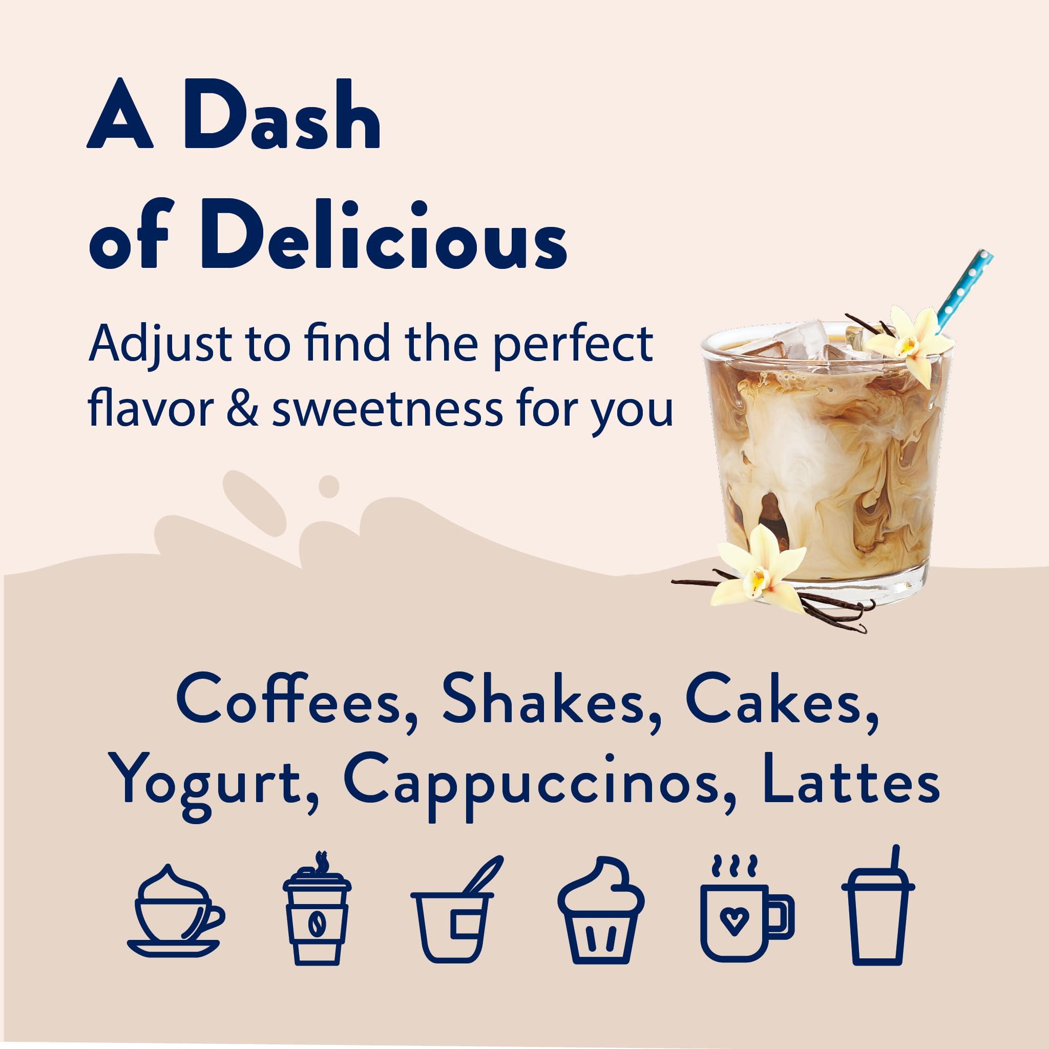 Jordan\'s Skinny Mixes Jordan\'s Skinny Syrups Sugar Free Syrup, Vanilla Bean Syrup, 12.6 oz, Zero Sugar and Zero Calorie Flavoring for Coffee, Protein Shake, Cocktail or Mocktail Drinks and More, Naturally Sweetened Line