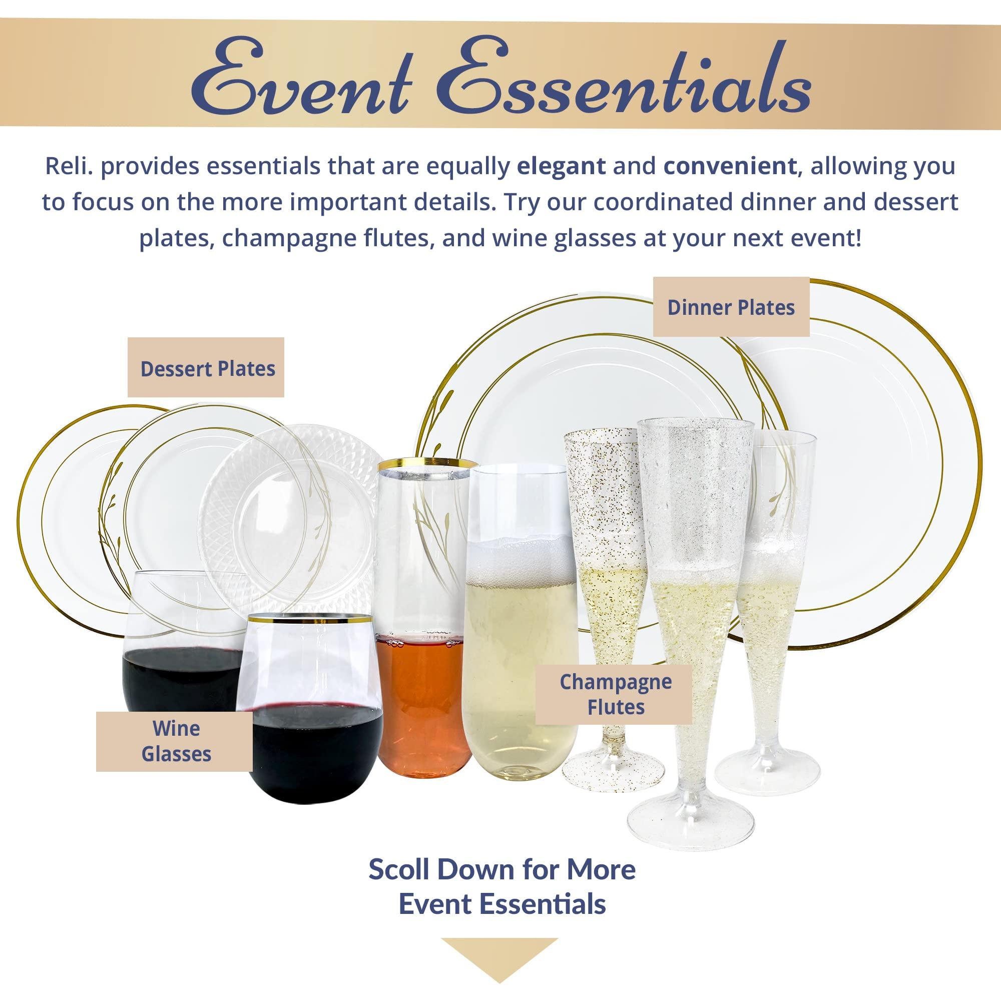 Reli. Reli. 110 Pcs Plastic Dessert Plates, Disposable (6 inch, Clear)| Small Plates for Party, Heavy Duty | Hard Plastic Dessert Platter for Cake, Wedding, Birthday, Salad/Appetizer (6\")