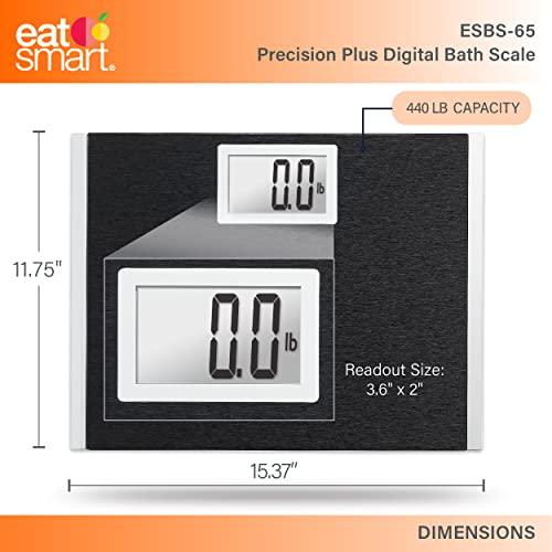 EatSmart EatSmart Precision Plus Scale for Body Weight, Wide Platform for Added Comfort. Extra Heavy 440 LB Capacity