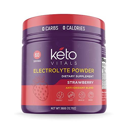 Keto Vitals Keto Vitals Electrolyte Powder | Keto-Friendly Electrolytes with Potassium, Magnesium, Sodium, Calcium | Keto Electrolytes Supplement Energy Drink Mix | Sugar-Free, Zero Calories, Zero Carbs