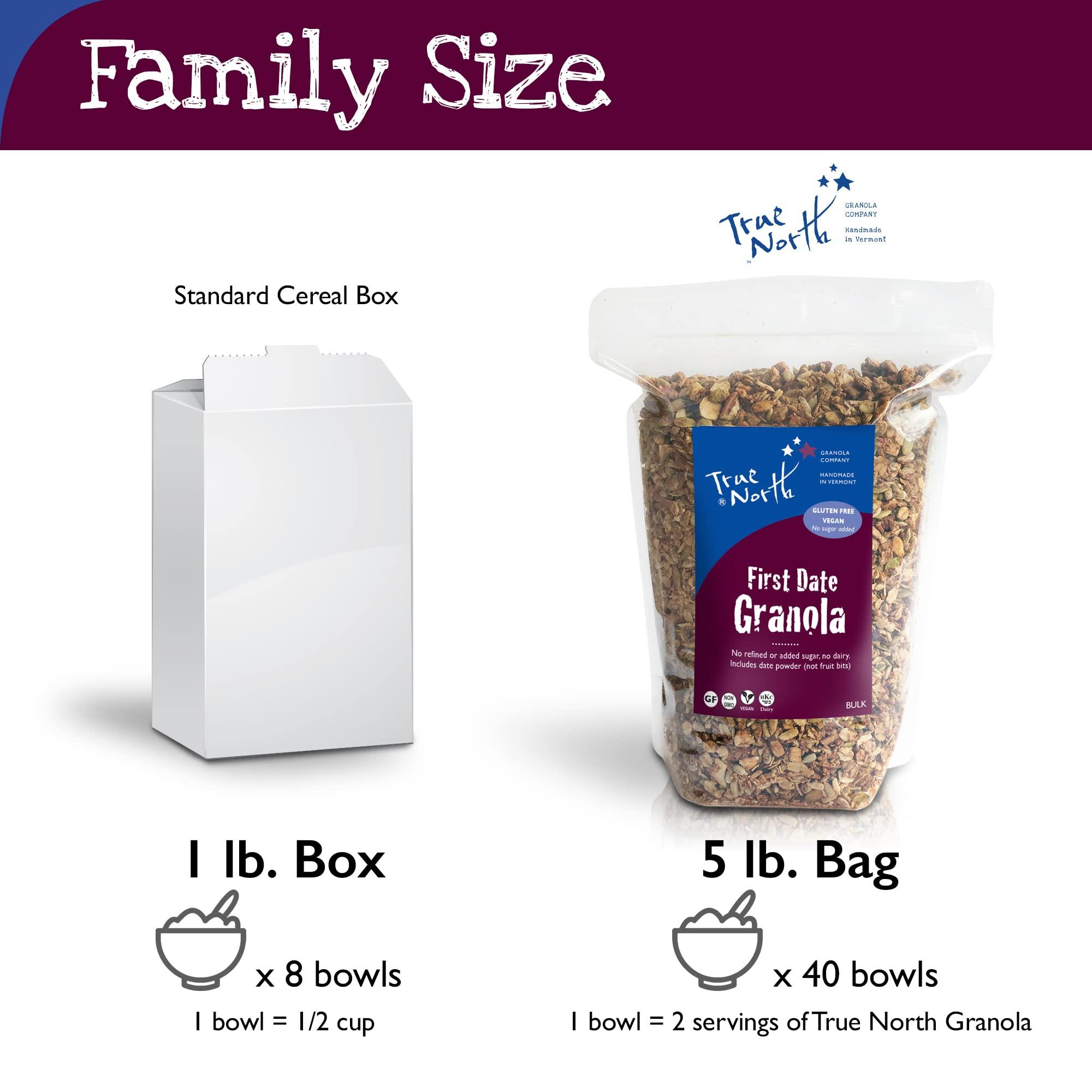 True North Granola Company Handmade in Vermont True North Granola First Date Granola, Maple Pecan, Rich in Protein, Low Sugar, Gluten Free, Vegan, Non-GMO, Bulk Bag, 5 lb.