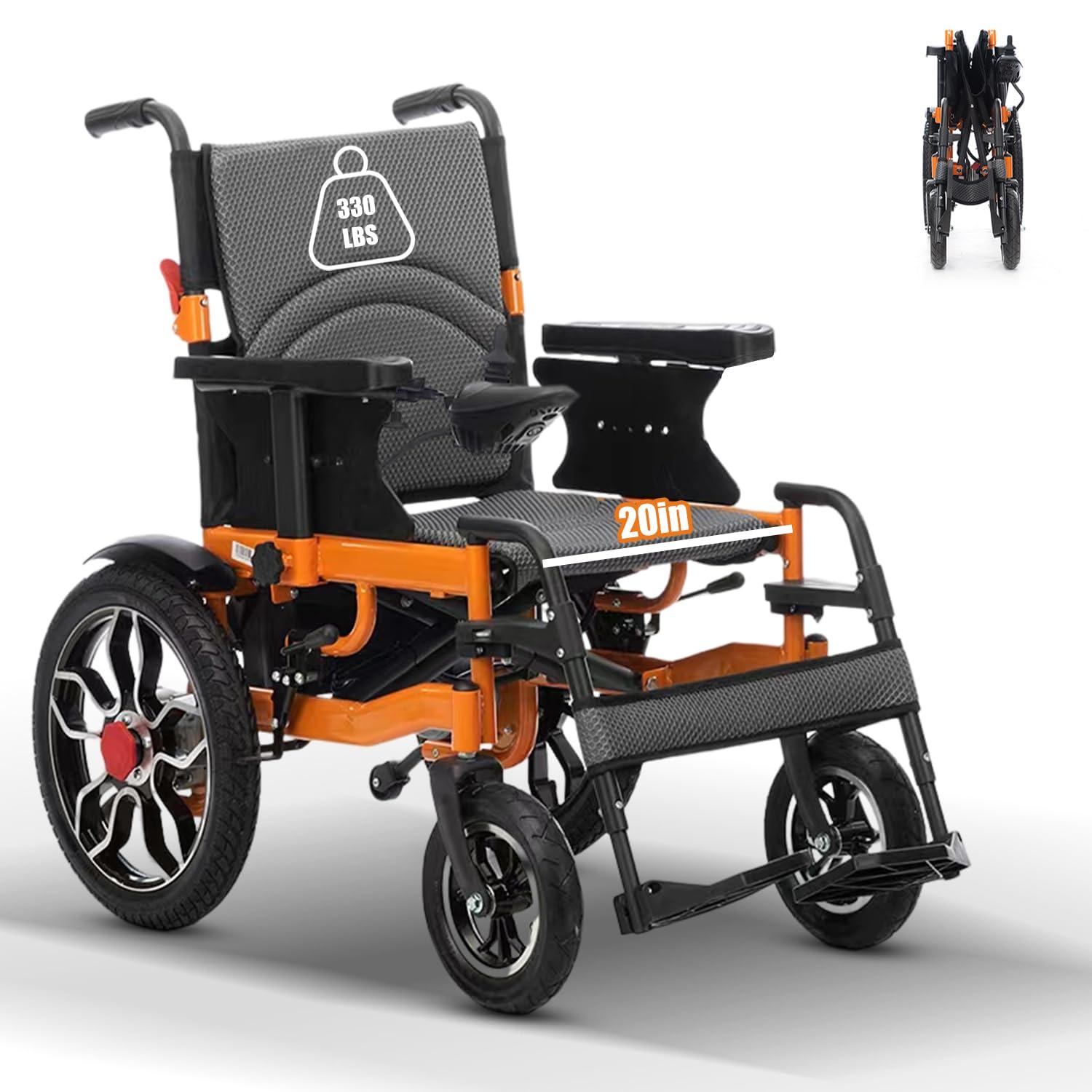 Vlemkk Electric Wheelchair for Adults,ightweight Foldable Power Wheelchair,500W Dual Motors,20Miles Longer Range Intelligent All Terrain Motorized Mobility Scooters for Seniors -Ships from USA