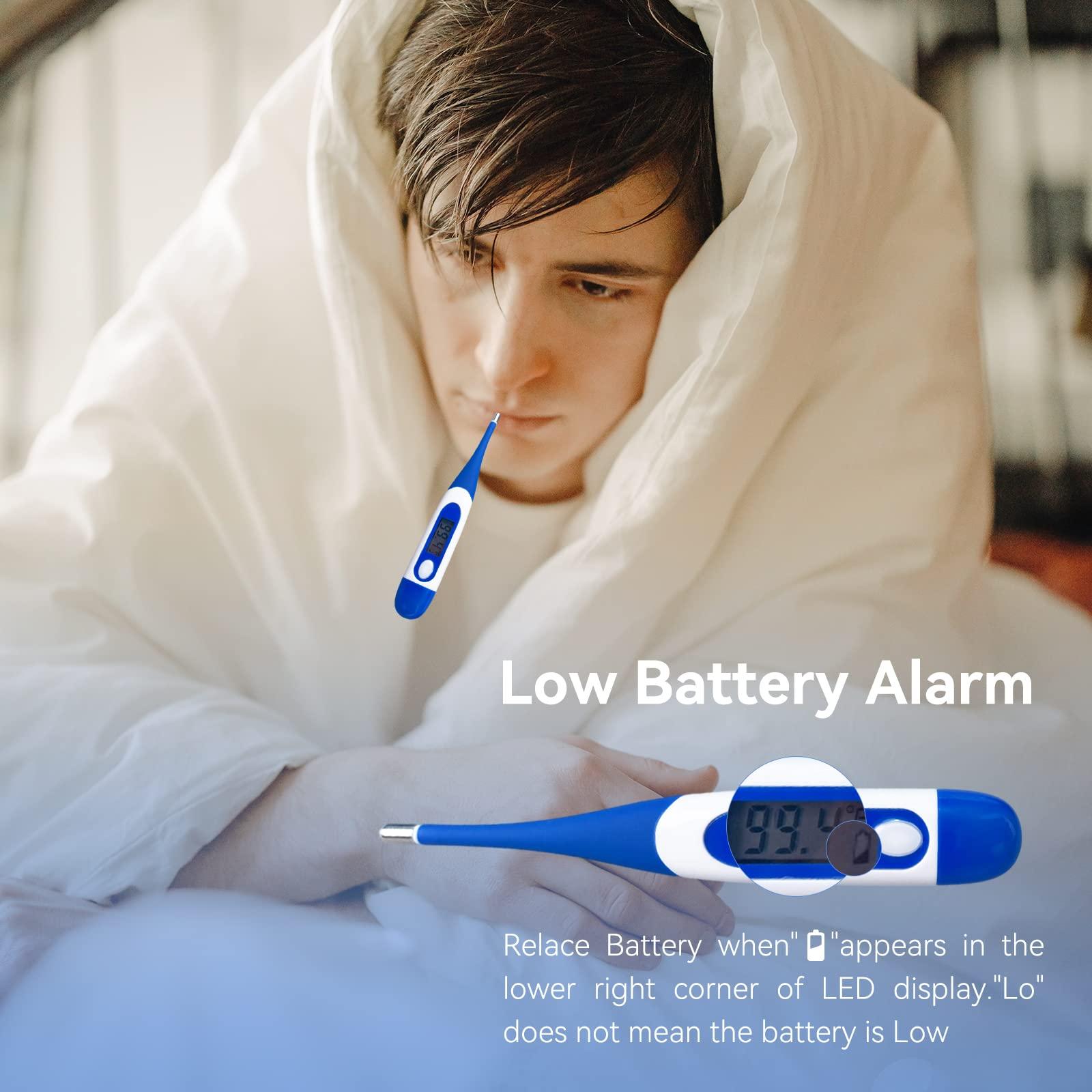 Berrcom Berrcom Digital Thermometer for Adults, Oral and Underarm Thermometer for Baby and Kids Medical Thermometer with Fever Alarm Rectal Thermometer with Soft Tips