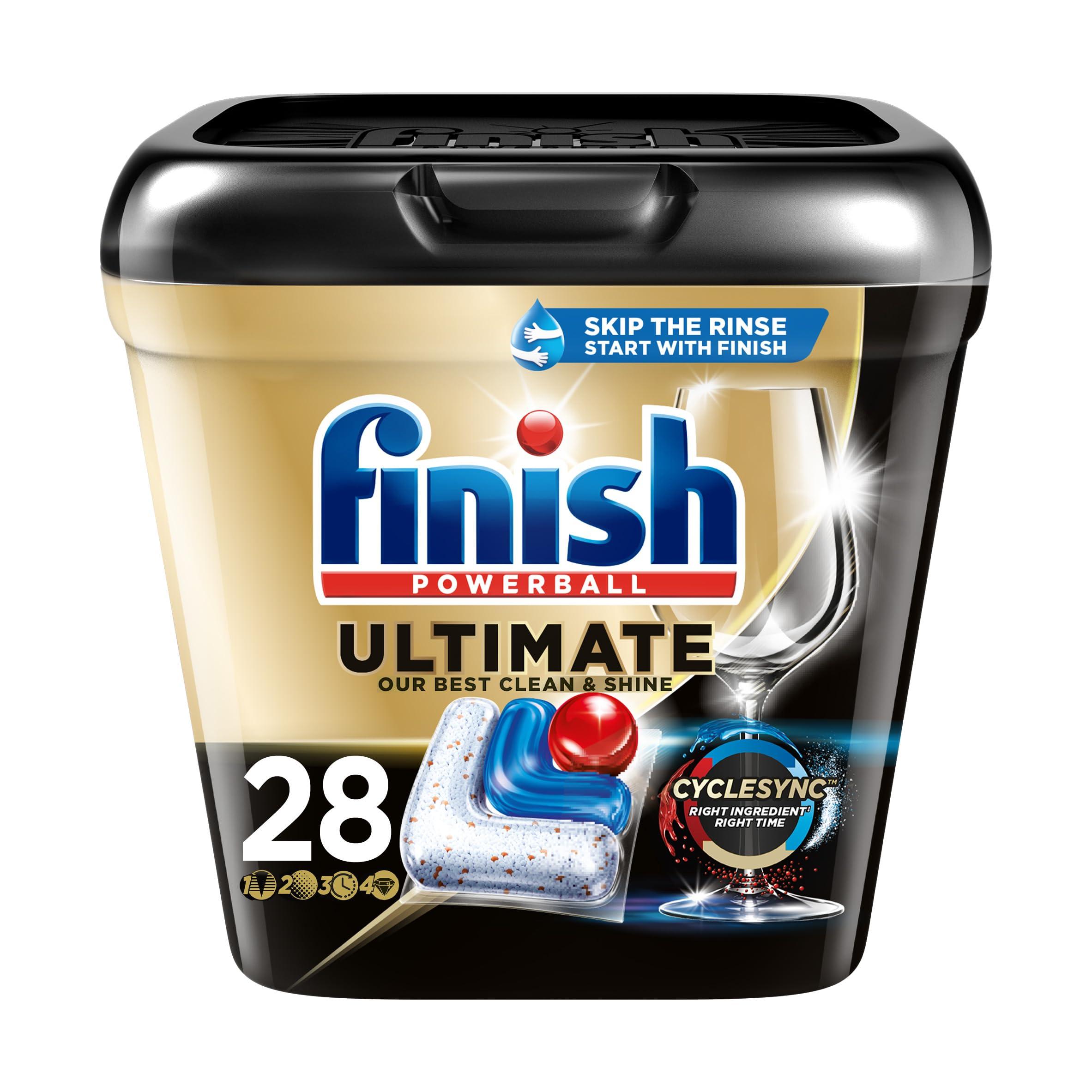 Finish Finish Ultimate Dishwasher Detergent- 28 Count - With CycleSync Technology - Dishwashing Tablets - Dish Tabs
