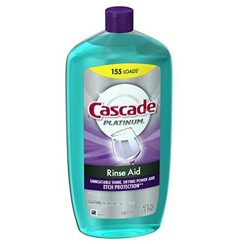 Cascade Cascade Rinse Aid Platinum Dishwasher Agent, Regular, 16 Fluid Ounce (Pack of 6)