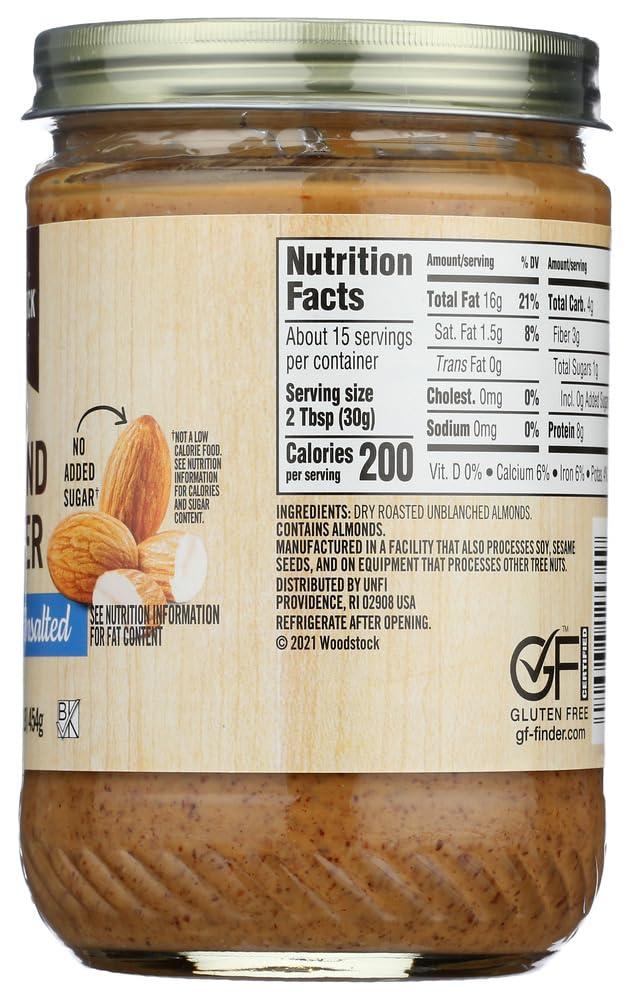 Woodstock Farms Woodstock Farms - All-Natural Almond Butter Crunchy Unsalted - 16 oz.