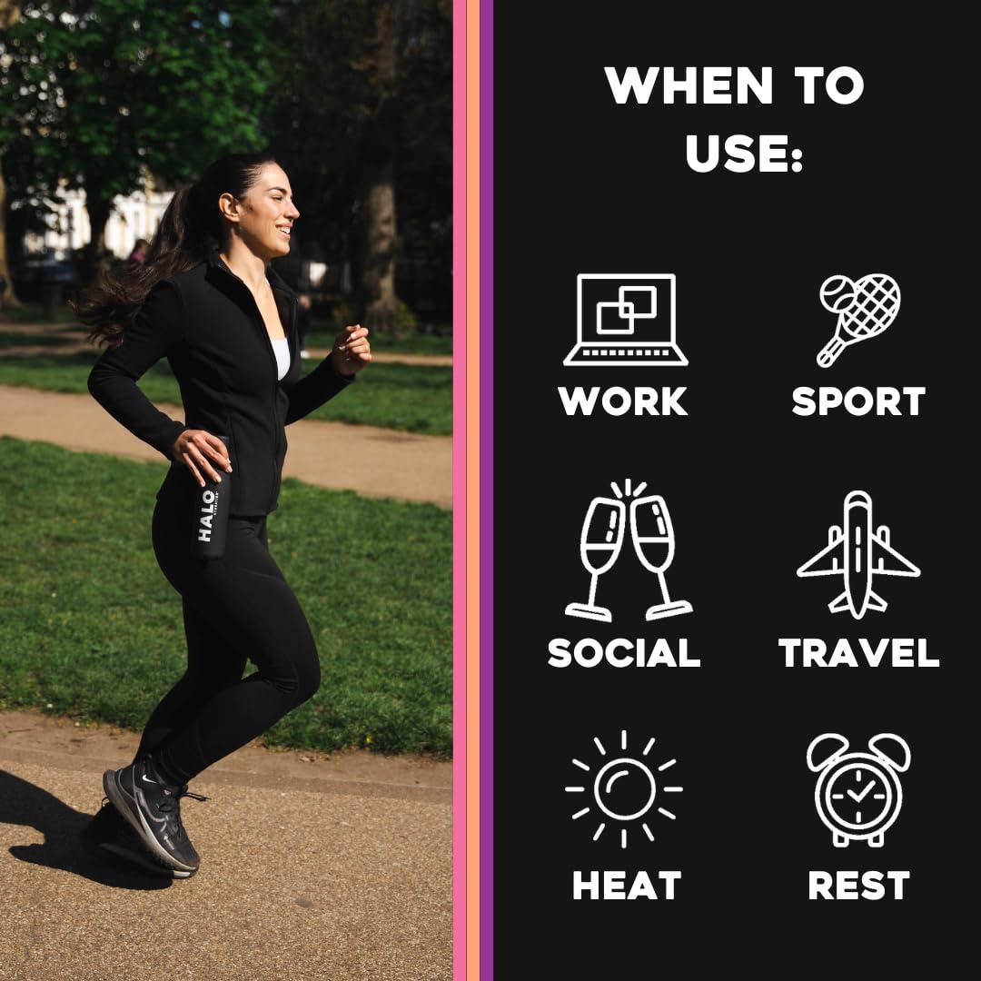 HALO Sport Halo Hydration - Electrolyte Drink Mix | Hydration Powder Packets | Pink Lemonade Flavor for Sports and Cycling | Easy Open Single Serving Stick | 6 Sticks