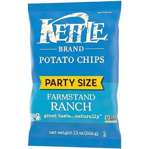 Kettle Brand Kettle Brand Potato Chips, Farmstand Ranch Kettle Chips, Party Size, 13 Oz