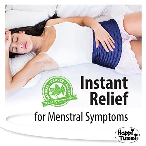 Happi Tummi Microwavable Heating Pad, Natural Aromatherapy Wrap for Menstrual Cramps, Abdominal Discomfort, Back Neck and Shoulder Pain (Small, Blue)