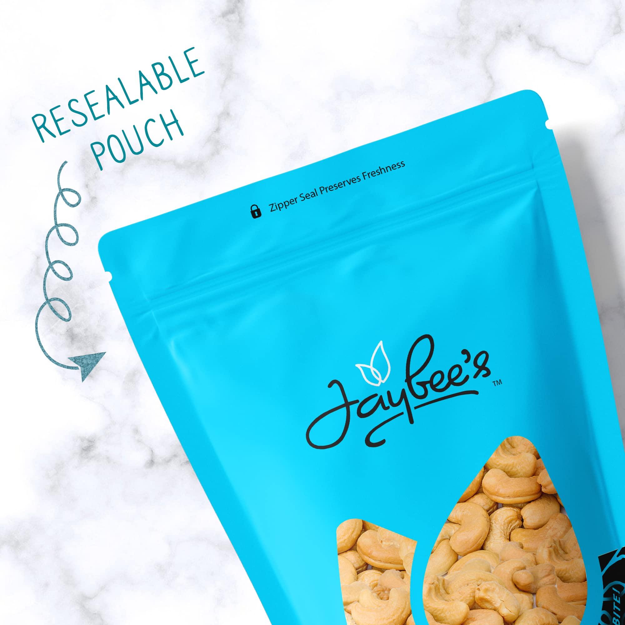 Jaybee\'s Raw Cashews 1 Pound | Whole Natural Unsalted Cashew Nuts | Naturally Gluten-free Cashew Nuts Bulk | Vegan & Keto Protein Snack | Use for Cashew Milk, Butter, Salads, Baking Recipes, Compare to Organic Cashews | Jaybee\'s