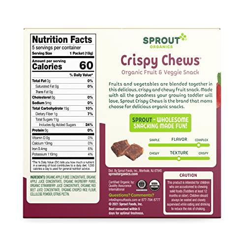 Sprout Sprout Organic Toddler Snacks, Crispy Chews, Red Berry & Beet, 3.15 oz - Pack of 10