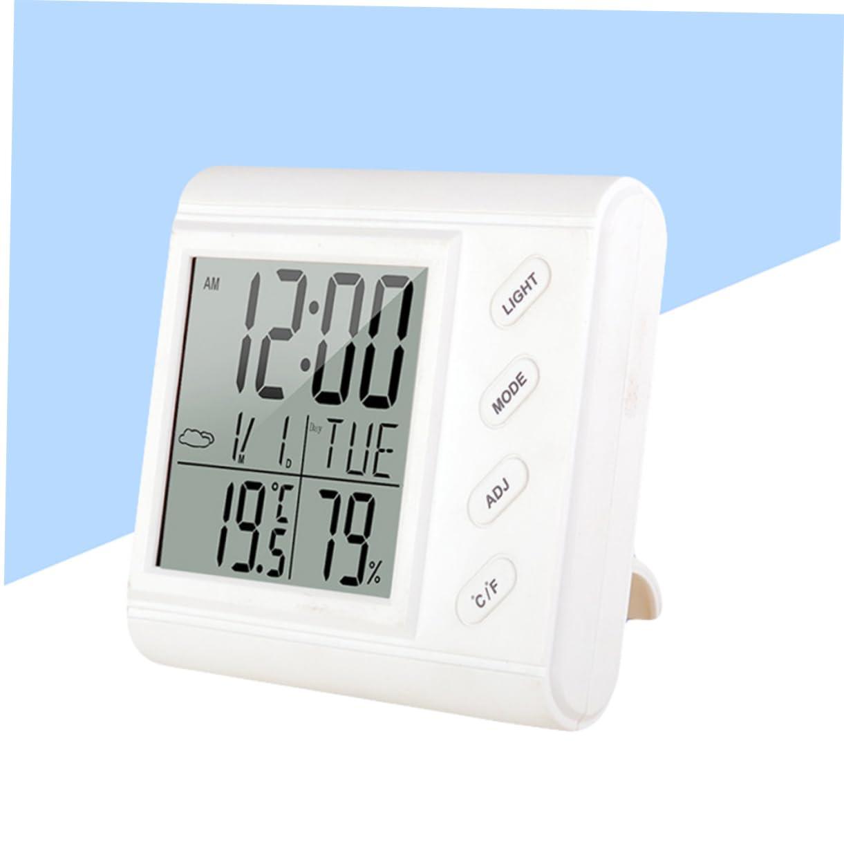 Homoyoyo Homoyoyo Thermometer Humidity Meter Home Office Hygrometer Clock Easy to Read Indoor Temperature Gauge