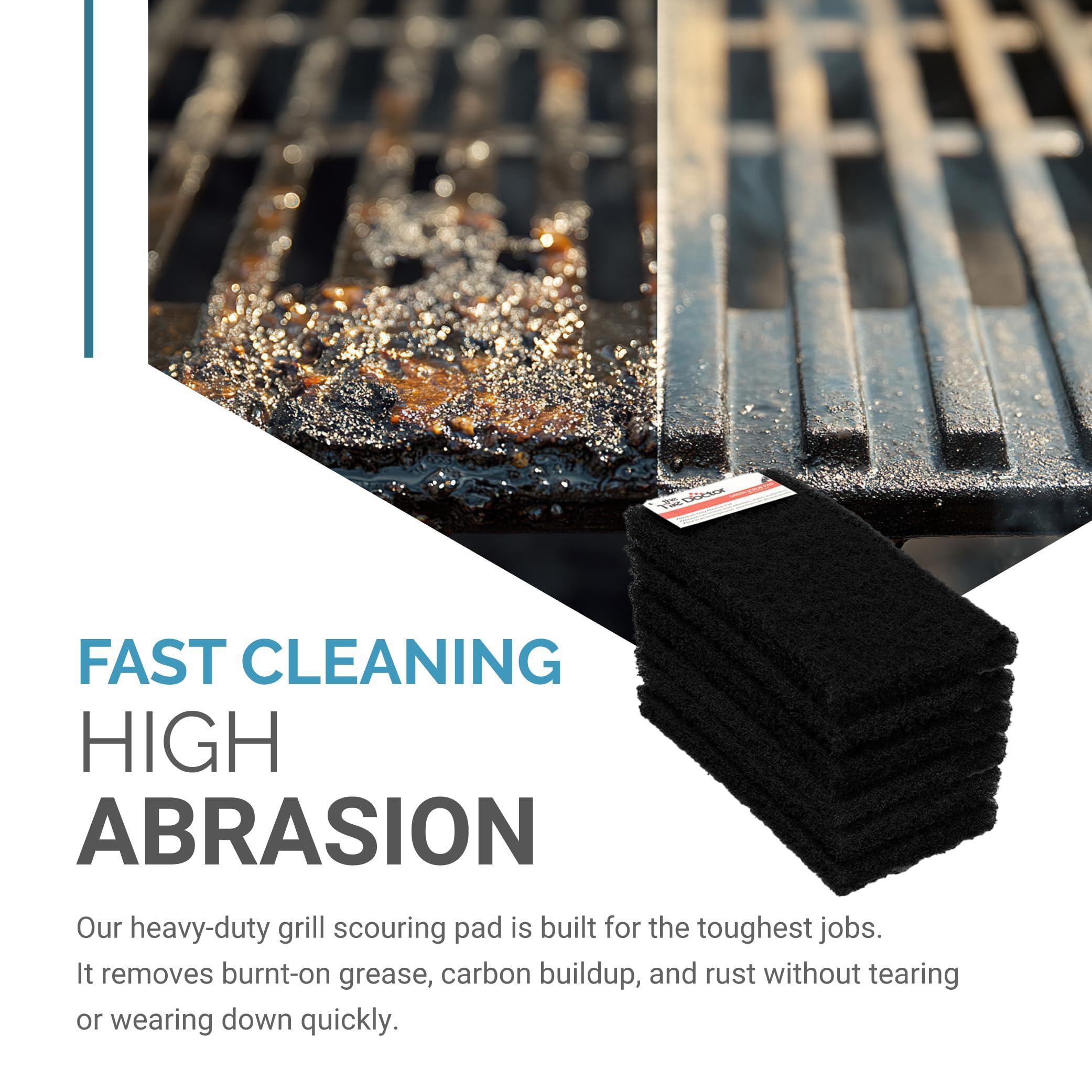 The Tile Doctor The Tile Doctor Multipurpose Scrub Pad - Ideal for Bathroom, Kitchen & Floor Cleaning - Non-Scratch Dish Sponge & Shower Scrubber - High Abrasion - (Black - Extra Heavy Duty, 6 Pack)