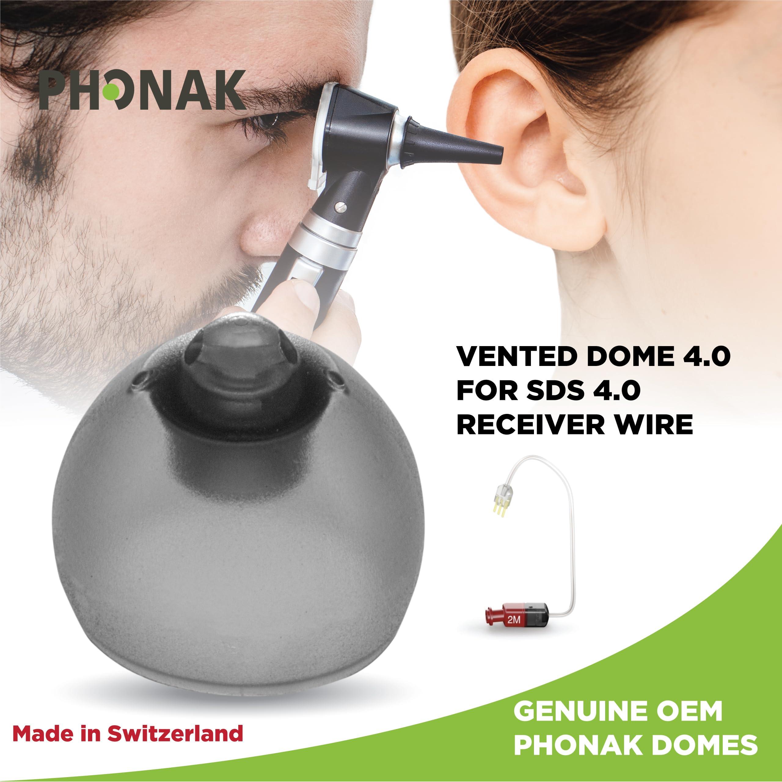 Otto Tech Phonak Vented 4.0 Dome Large (0.43 inch=11mm) 10 Domes, Genuine OEM Switzerland Replacement by Sonova, Hearing Aid Domes for Phonak Audeo Marvel Paradise Lumity Accessories -1 Pack/10 Domes Total