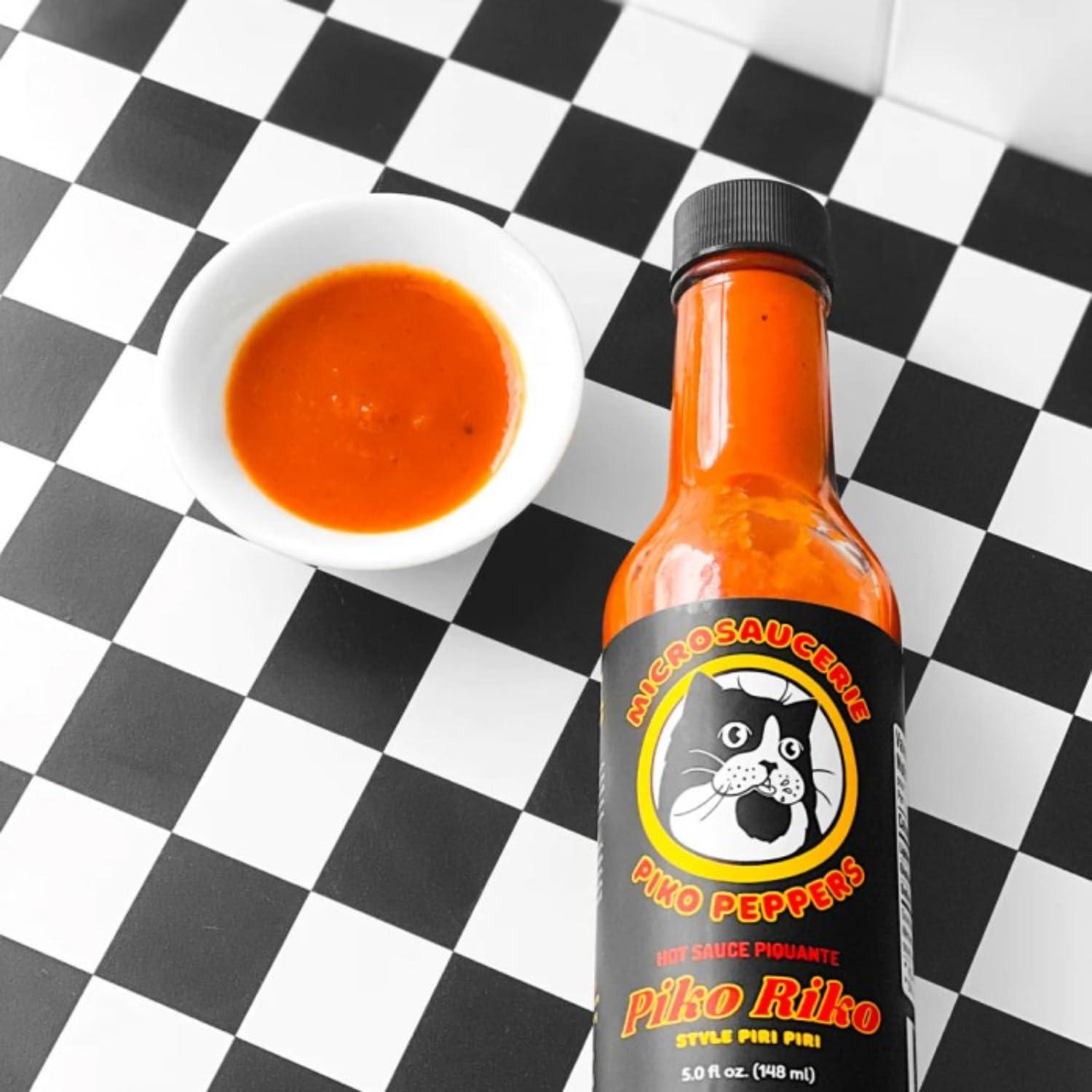 Microsaucerie Piko Peppers Piko Riko by Microsaucerie Piko Peppers, Mild Heat Hot Sauce With Flavors of Habanero Peppers, Bell Peppers & Beer, Made With All Natural Ingredients, 5 fl oz Bottle (1-Pack)