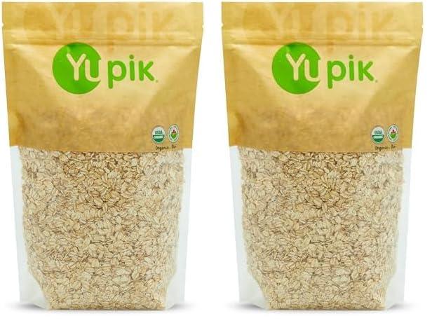 Yupik Yupik Organic Gluten-Free Rolled Oats, 2.2 Lb, Whole Grain, Perfect For Cooking & Baking (Pack of 2)