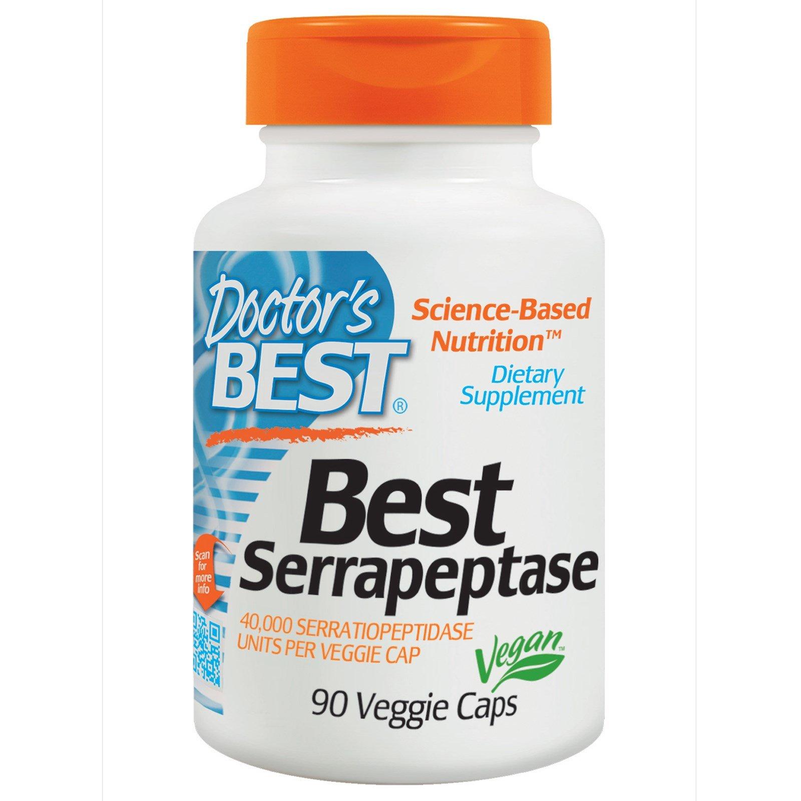 Doctor's Best Doctor's Best, Best Serrapeptase, 90 Veggie Caps - 2pc
