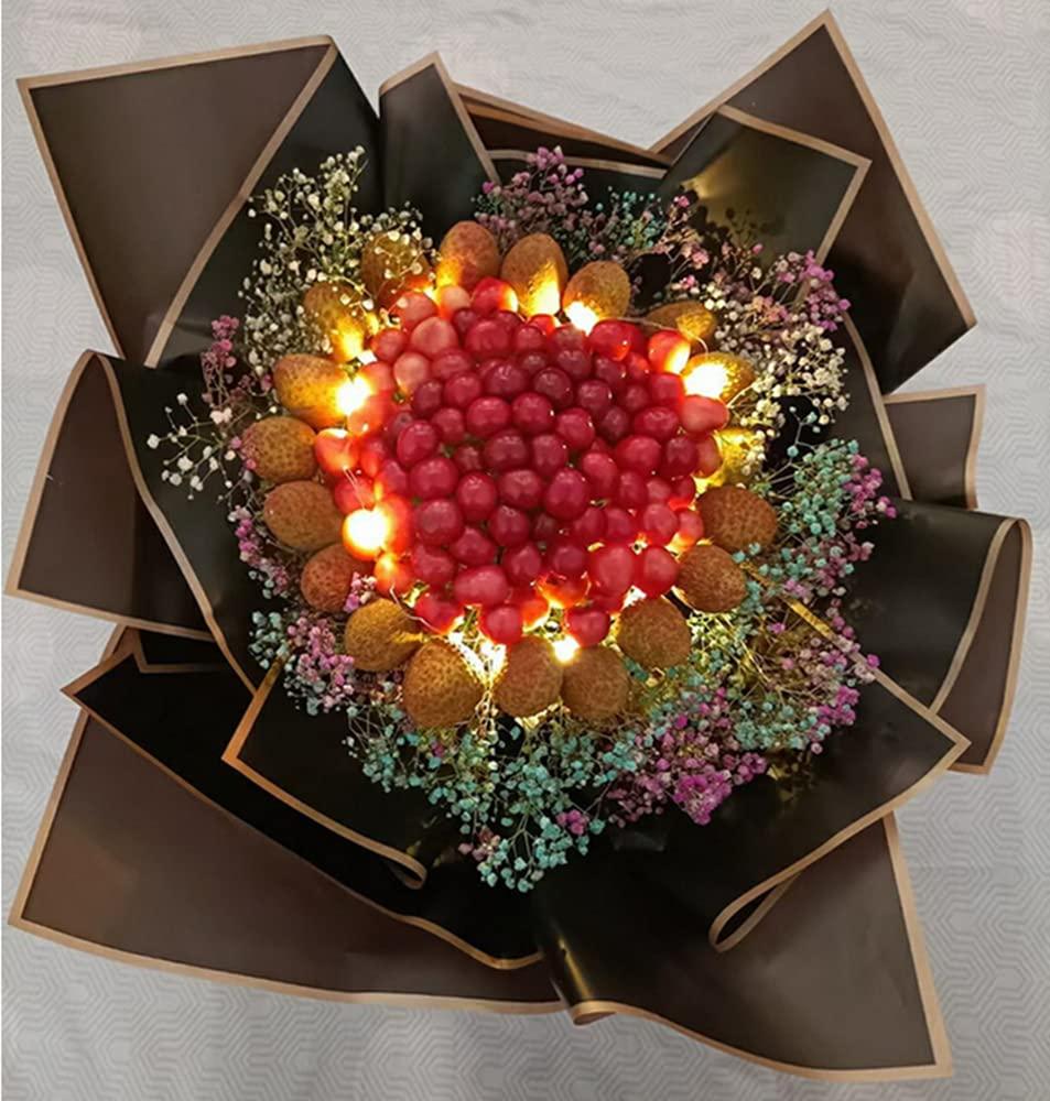 NatureMan 20 Sheets Gold Edge Flower Wrapping Paper Florist Bouquet Supplies Waterproof Thicken Floral Wrapping Paper Gift or Gift Box Packaging Paper 23 x 23 inch (Black&Gold Edge)