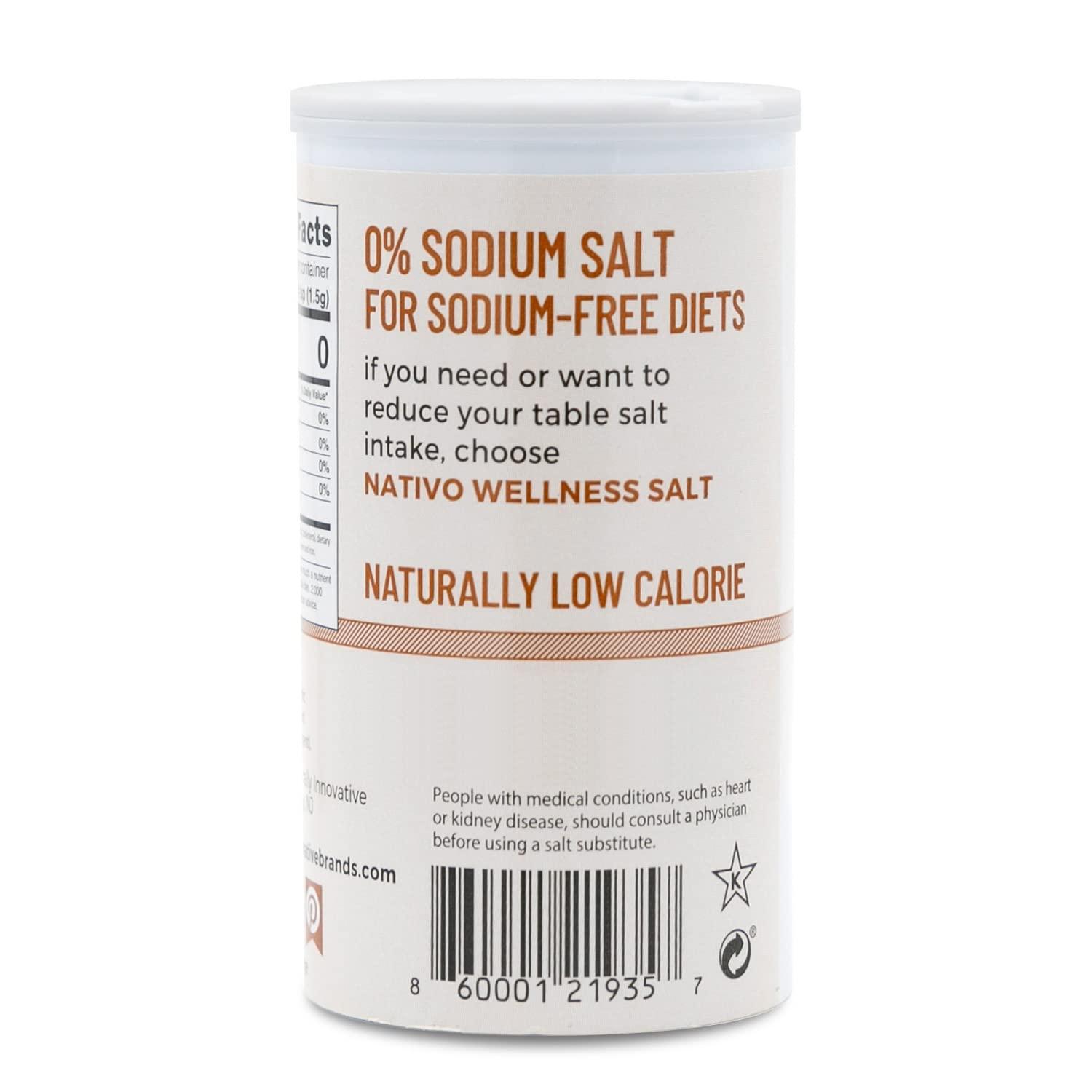 Na Tivo wellness 0% Sodium Salt Substitute - NaTivo Wellness - Salt Alternative - Gluten Free - Low in Calories - Reduce your daily Sodium intake - With Natural food products - Keto friendly - Non-GMO - 4 x 3oz