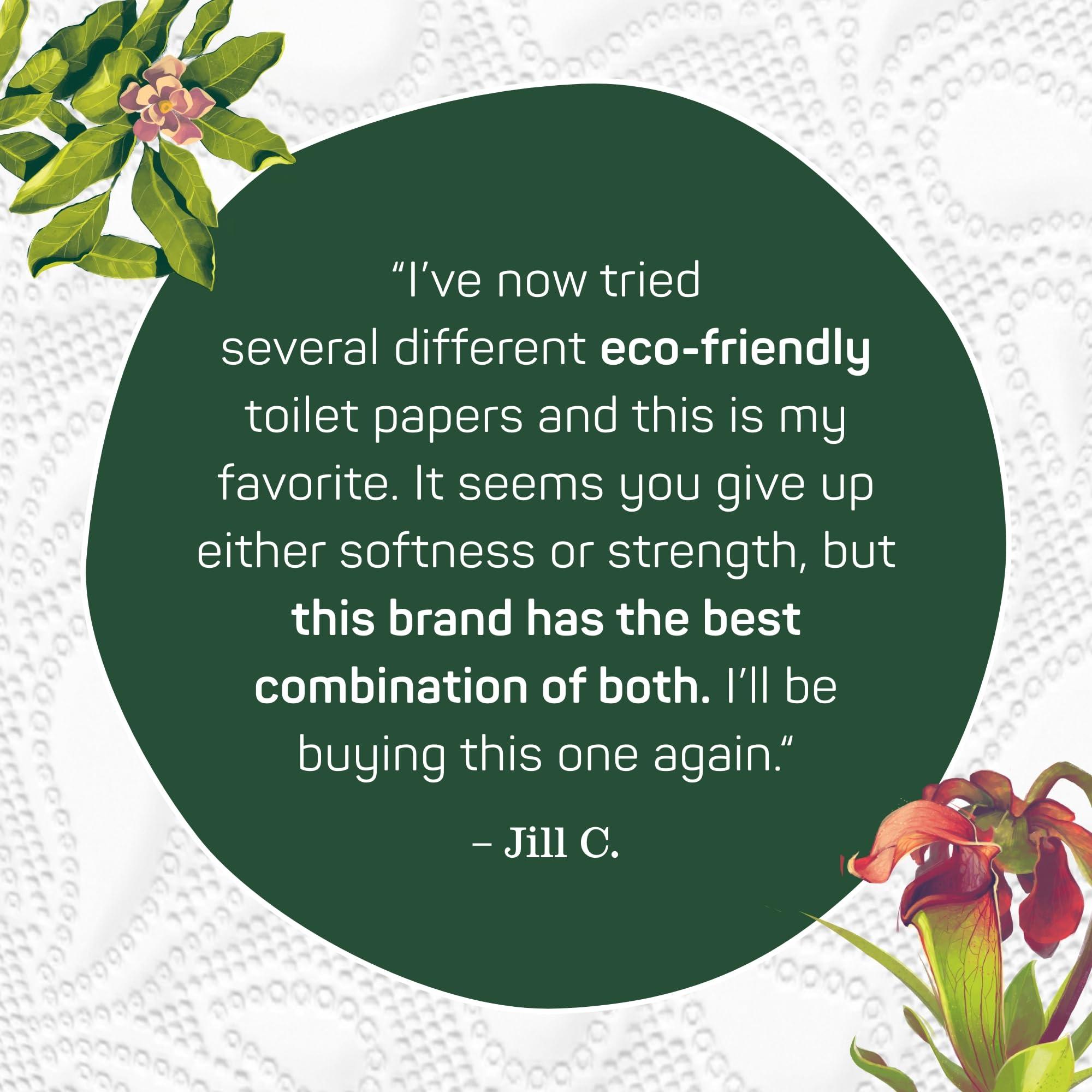 Aria Aria 100% Recycled Toilet Paper, 4 Packs of 6 Rolls, 3 Soft Layers of Bath Tissue with Recyclable Paper Packaging