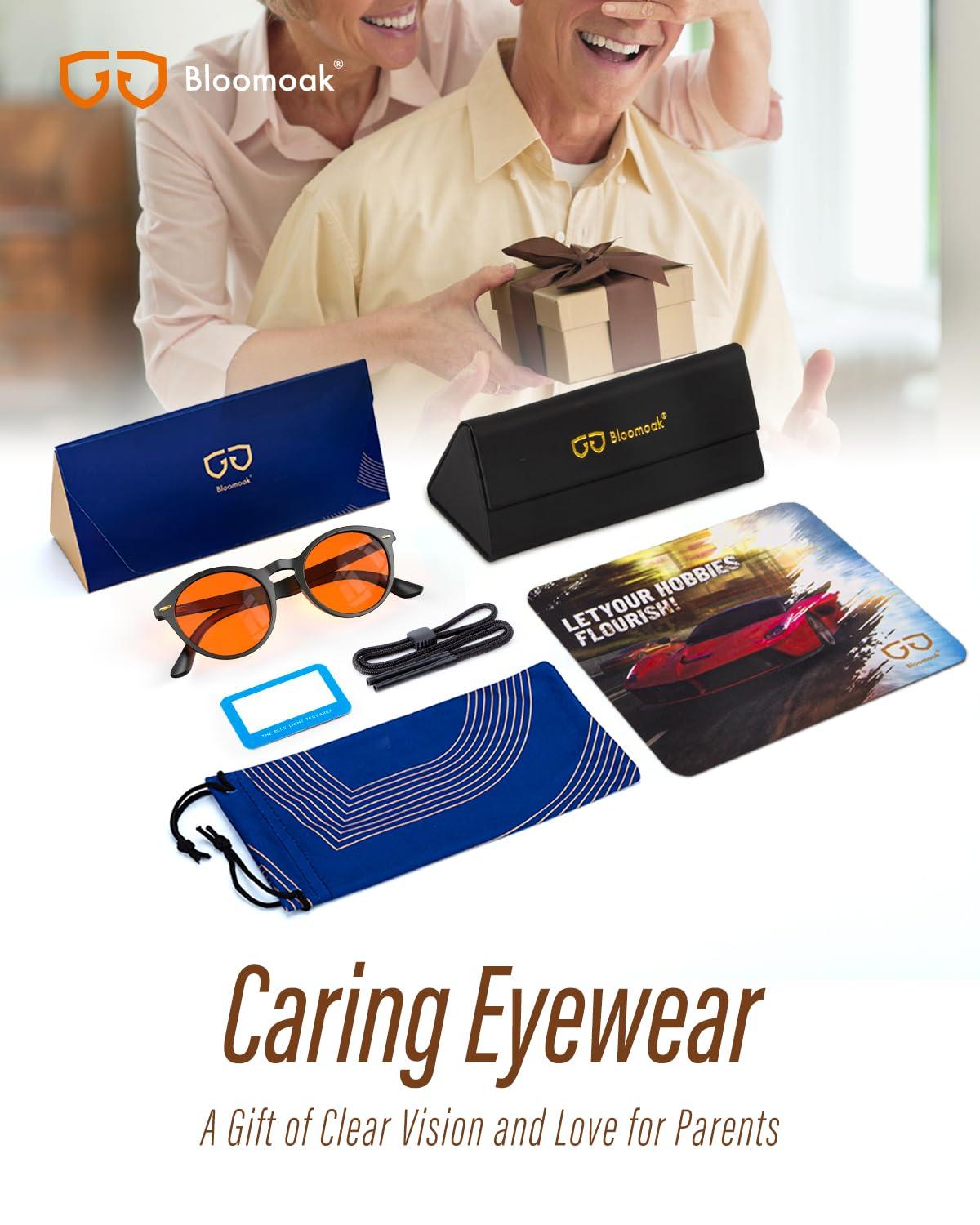 Bloomoak Bloomoak 99% Blue Light Blocking Glasses,Retro Round Glasses,Relieve Eye Fatigue,Improve Sleep,For Screens/Games