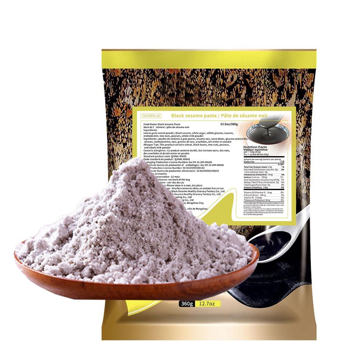 TEAERPKLAE ground sesame seedsblack sesame seed paste 12.69 oz Instant Drink Cereal black sesame 360g