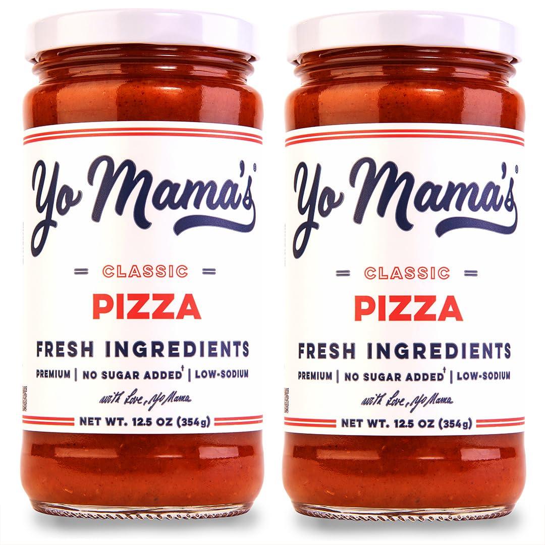 Yo Mama’s Foods Yo Mama\'s Foods Keto Classic Pizza Sauce Pack of (2) - Vegan, No Sugar Added, Low Carb, Low Sodium, Gluten Free, Paleo, and Made with Fresh Non-GMO Tomatoes!