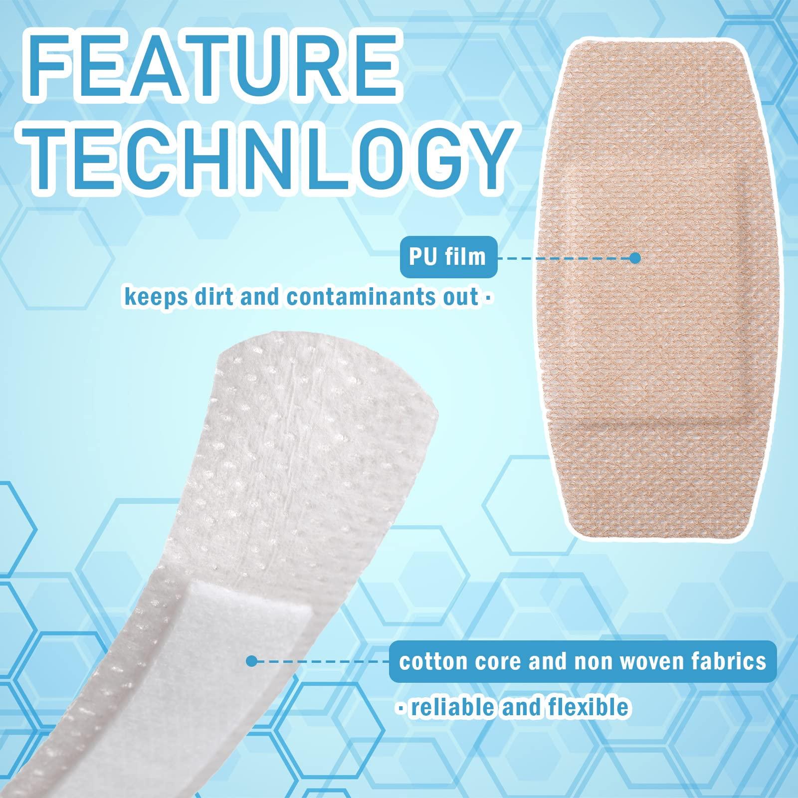 Funtery Funtery 100 Pcs Silicone Adhesive Bandages Bulk Sensitive Skin Bandages Painless Removal Silicone Bandages for Sensitive Fragile Skin Elderly Painless Removal Delicate Sensitive Skin