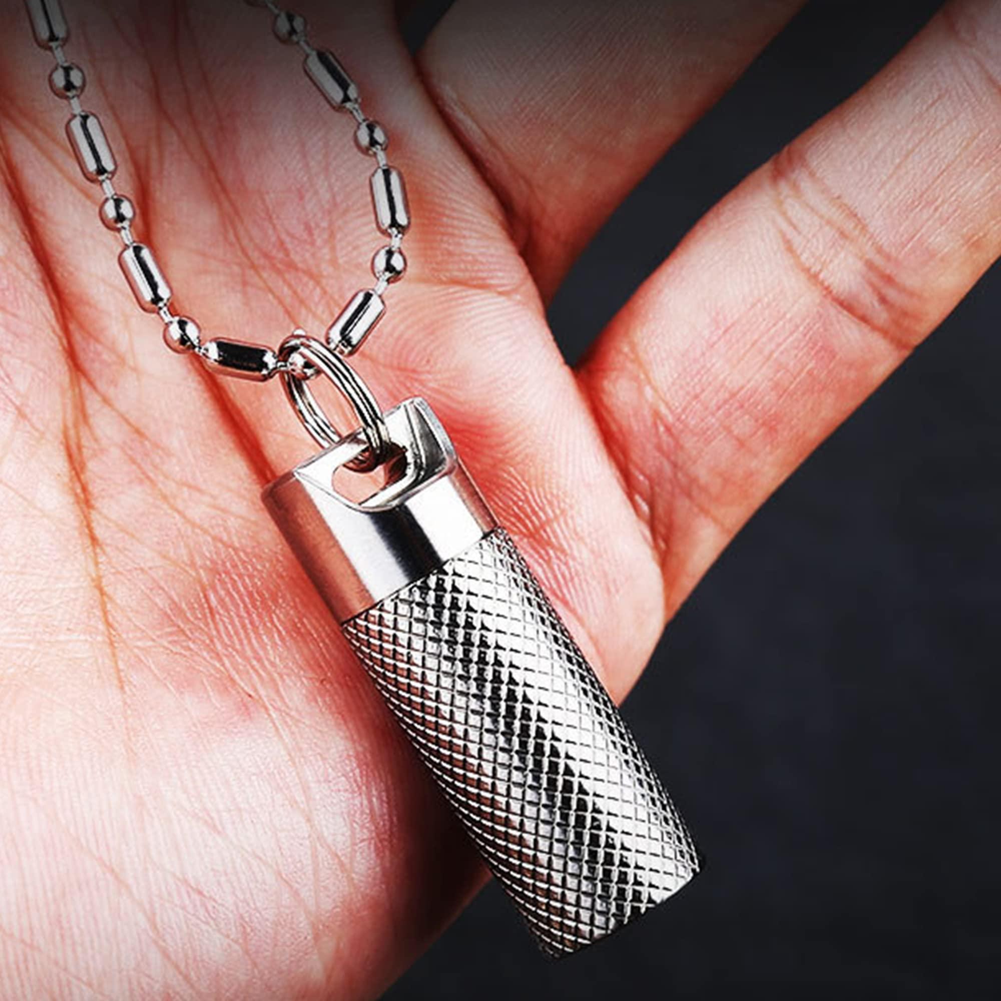 WANERSEN WANERSEN Titanium Waterproof Pill Case EDC Container Capsule Case Outdoor Camping Metal Box, Large