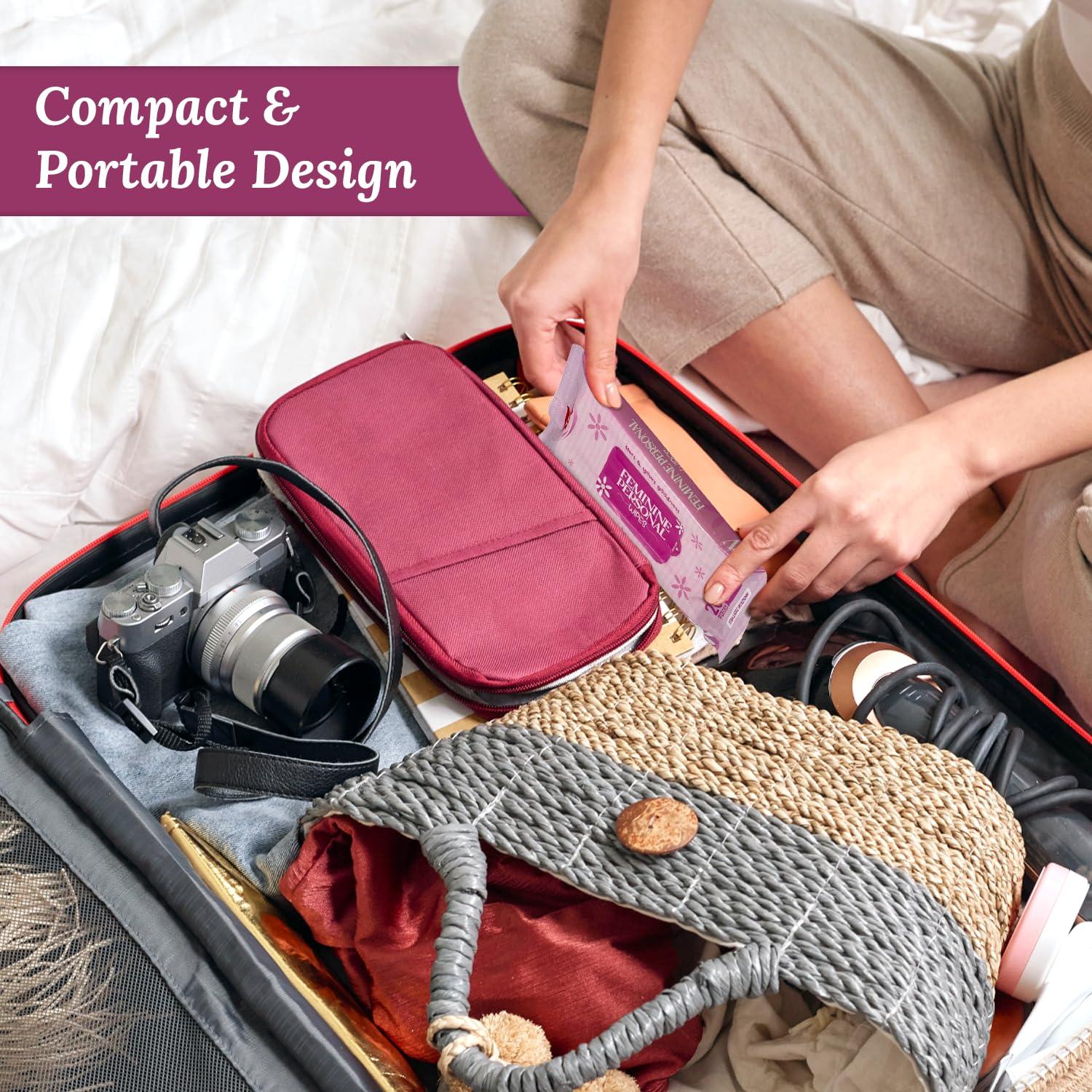 LEAF LEAF Wet Wipes Ultimate Feminine Care, Large Wipes for Women, pH Balance Wipes, Natural Ingredients, Travel-Friendly Personal Cleansing Wipes, Eco-Friendly | Color - Purple | Pack of 5-20 Counts |