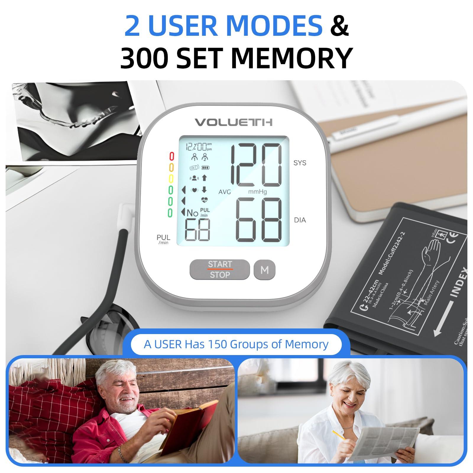 VOLUETH Pediatric Blood Pressure Cuff, Blood Pressure Machine for Home Use - 3 Size Cuffs, Small 4\"-8\", Medium 6\"-10\" and Large 7\"-17\", Perfect for Family Health Monitoring