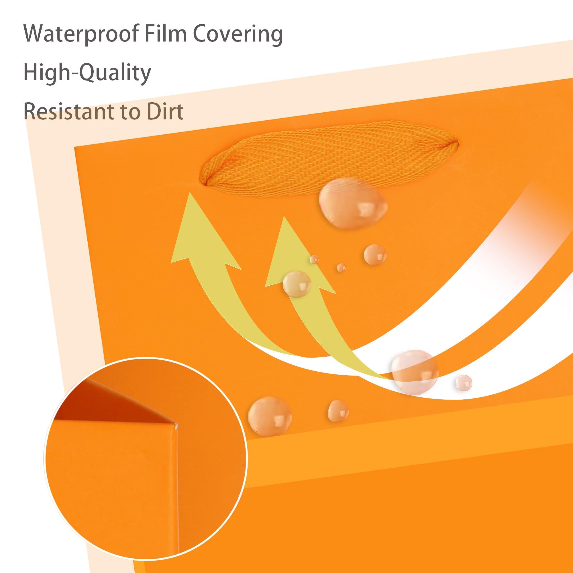 LFCXHTY LFCXHTY Orange Paper Gift Bag 6 in Small Square Body Paper Bags with Handles for Wedding Baby Shower Birthday Party (Bright Orange, 6 x 4 x 6 in, 10 CT)