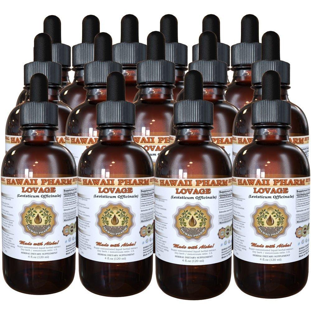 HawaiiPharm Lovage Liquid Extract, Organic Lovage (Levisticum officinale) Tincture Supplement 15x4 oz