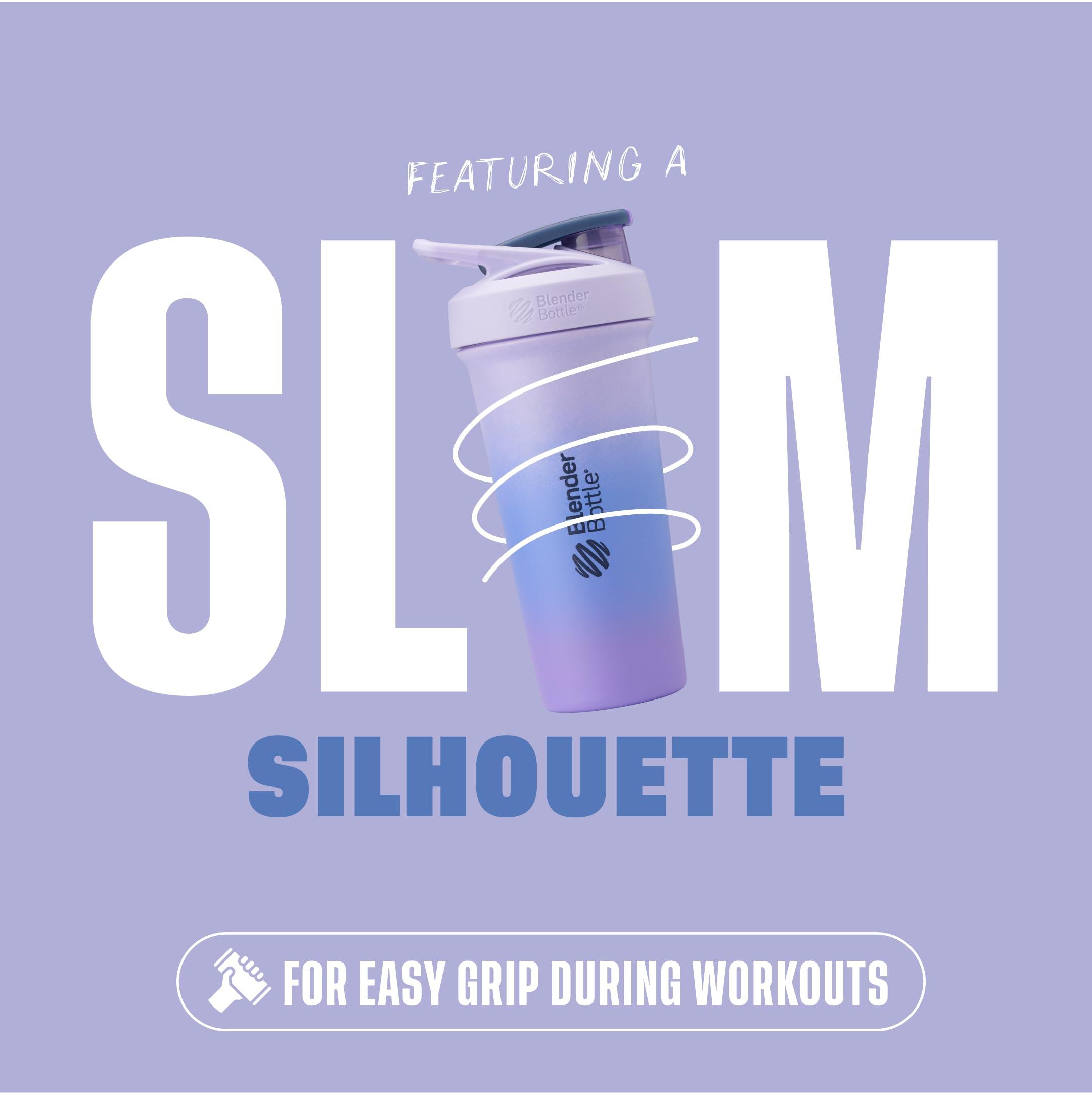 BlenderBottle BlenderBottle Strada Sleek Insulated Stainless Steel Water Bottle with Wire Whisk, 25-Ounce, Lavender Ombre (Pack of 1)