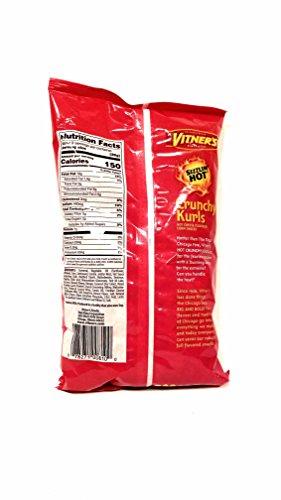 Vitner's Vitners Flaming Hot And Cheesy Crunchy Curls.4 Pack Big 8.75 oz Bags.