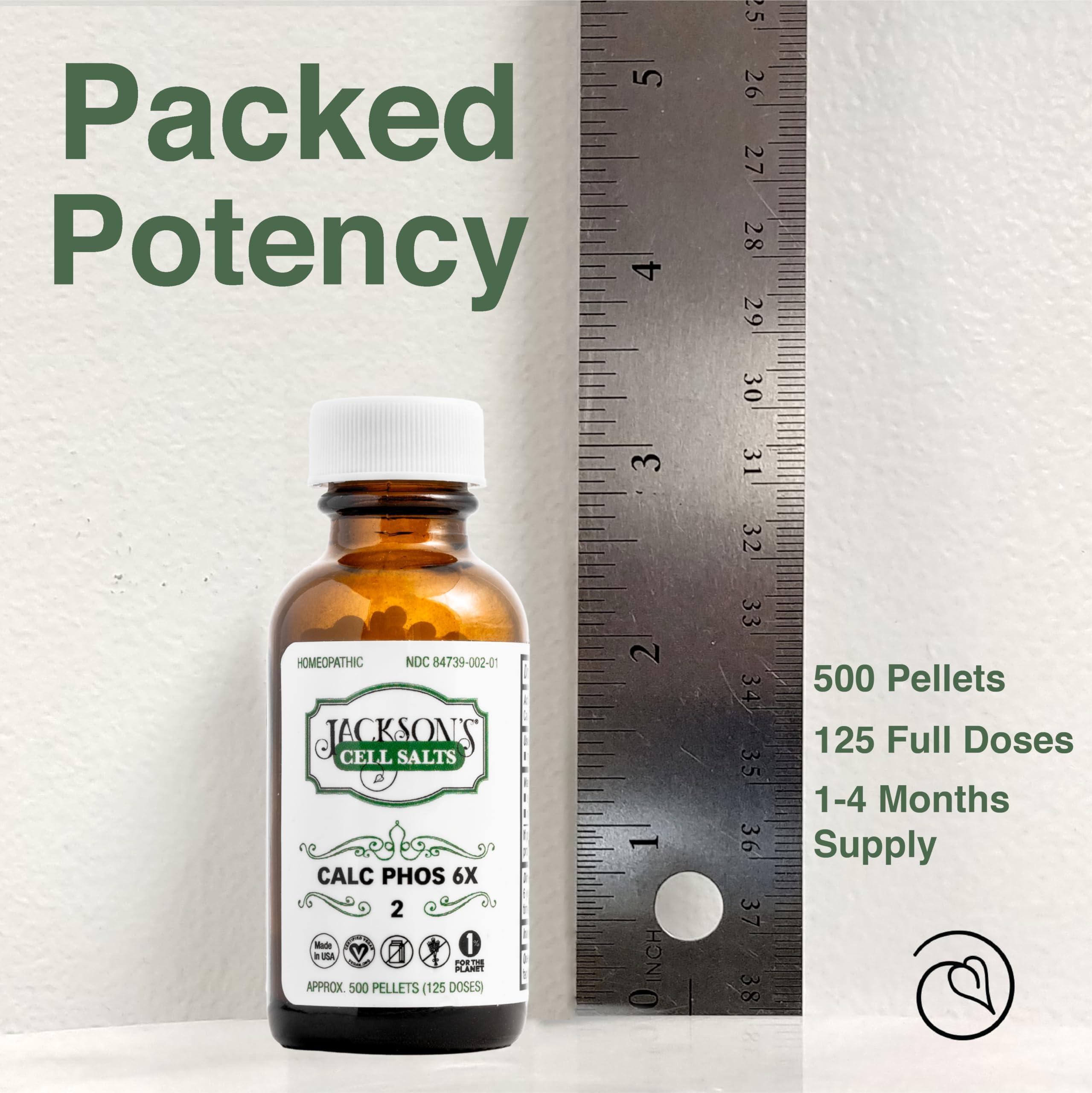 Jackson's Jacksons Cell Salt #2 Calc phos 6X (500 Pellet Bottle) Certified Vegan, Lactose-Free Calcarea phosphorica 6X