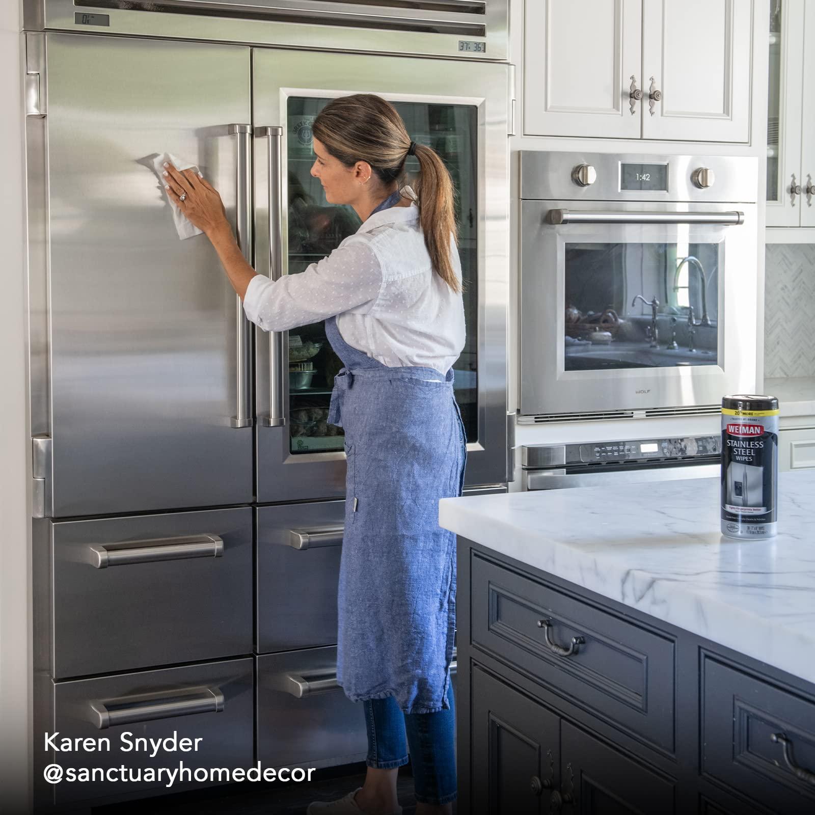 Weiman Weiman Stainless Steel Cleaner Wipes (3 Pack) Removes Fingerprints, Residue, Water Marks and Grease from Appliances - Works Great on Refrigerators, Dishwashers, Ovens, and Grills - Packaging May Vary