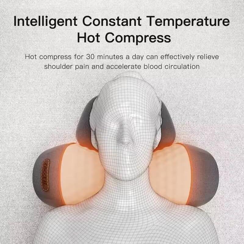 DR.MCHIRS DR.MCHIRS Neck Massage Pillow Shiatsu for Pain Relief, Massagers for Neck and Back, Shoulder, Leg Deep Kneading Shoulder Back and Foot Massager with Heat-Relaxation Gifts for Women/Men/Dad/Mom