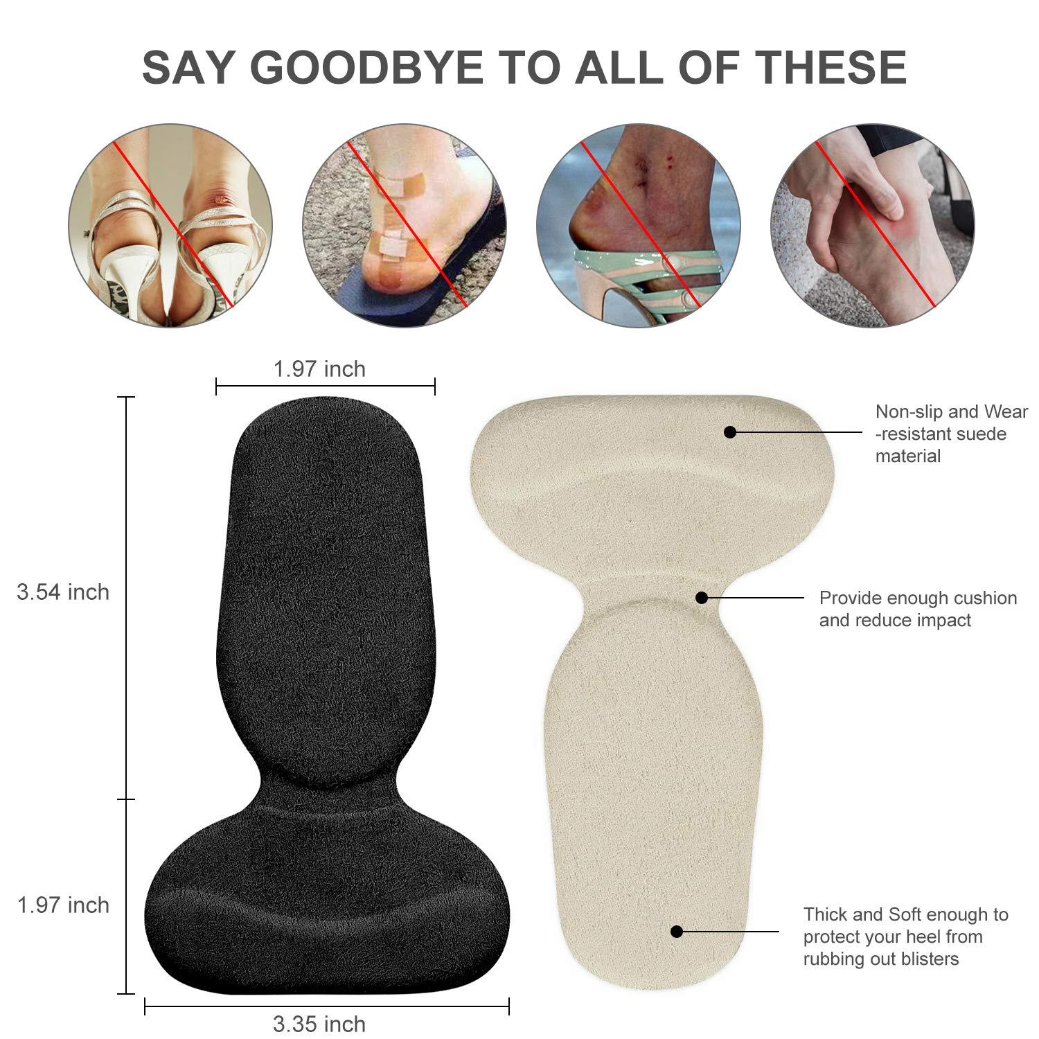 ONUEMP ONUEMP Heel Grips, High Heel Cushion Inserts for Too Big Shoes, Reusable Anti-Slip Shoe Pads Foot Insoles and Metatarsal Pads for Women, Heel Blister Prevention - 6 Pairs