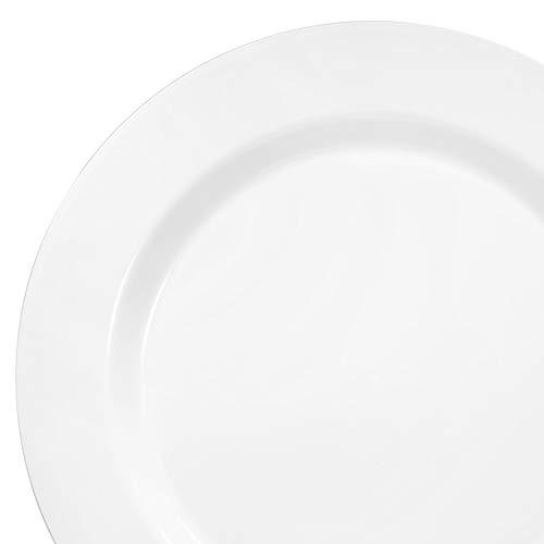OCCASIONS FINEST PLASTIC TABLEWARE " OCCASIONS " 40 Plates Pack, Heavyweight Disposable Wedding Party Plastic Plates (9'' Luncheon Plate, Plain White)